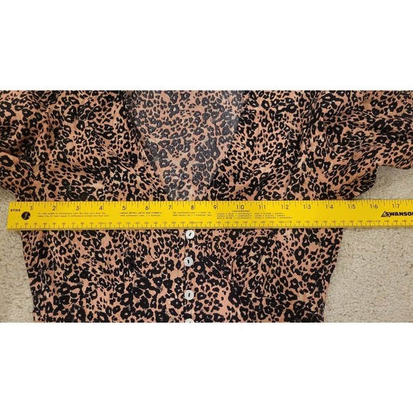 Wilfred Aritzia Gallery Button Front Midi Shirt Dress in Sz XXS Leopard - Picture 8 of 10